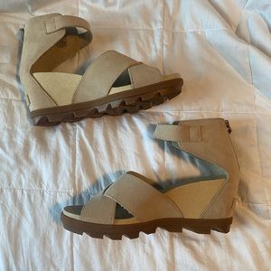 Sorel Wedge Sandals - Nude/Beige